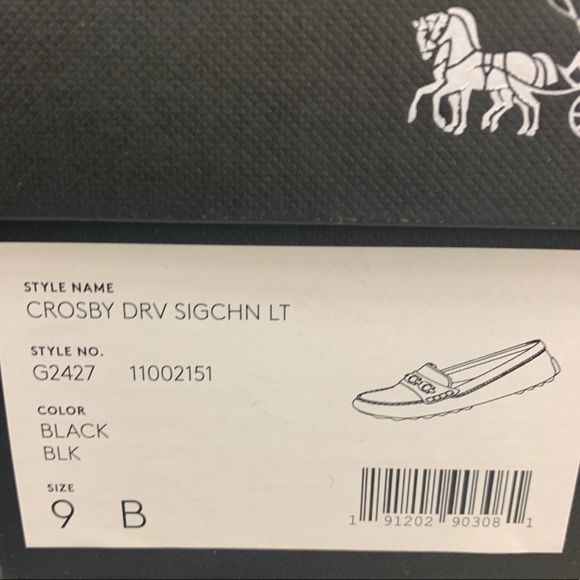 COACH Crosby Driver Loafers Black NWT - Picture 4 of 5